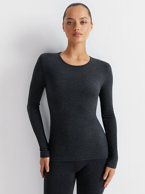 Omsa Лонгслив 580341 OmD 1615T SE Лонгслив жен. "Термо" Grigio Scuro (Серый)