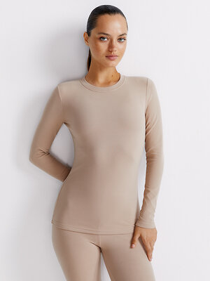 Omsa Лонгслив 580352 OmD 1614T RB Лонгслив жен. "Термо" Beige (Бежевый)