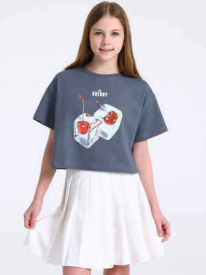 Апрель Футболка 580410 1ДДФК5063001 темно-серый