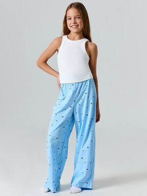 MARK FORMELLE Брюки 580420 587001 цветы на голубой полоске