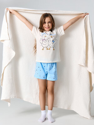 MARK FORMELLE Комплект 580461 567727 молочный +цветы на голубой полоске