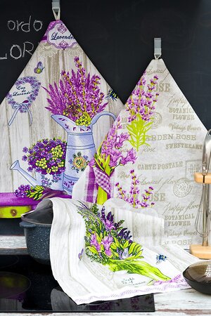 Натали Полотенце 580710 Полотенце кухонное Букет лаванды бежевый