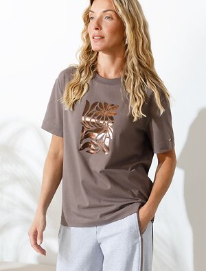 VILATTE Футболка 580918 D49.145 кофе_цветок