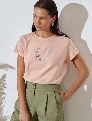 VILATTE Футболка 580927 D49.146 пудра_сердце