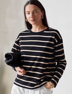 VILATTE Джемпер 580934 D49.148 черный-бежевый