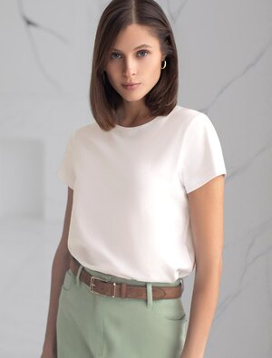 VILATTE Футболка 580945 D49.155 молочный