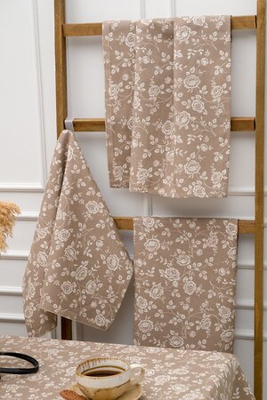 Натали Полотенце 581100 Полотенце кухонное Розы на льне коричневый