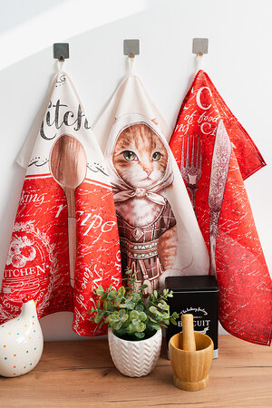 Натали Полотенце 581110 Набор кухонных полотенец Матильда красный