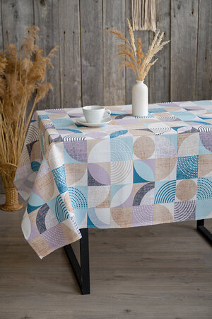 Натали Скатерть 581144 Скатерть Марципан голубой+серый