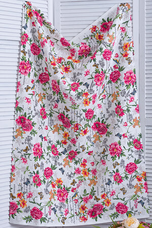 Натали Полотенце 581167 Полотенце банное Флоренция белый/цветы