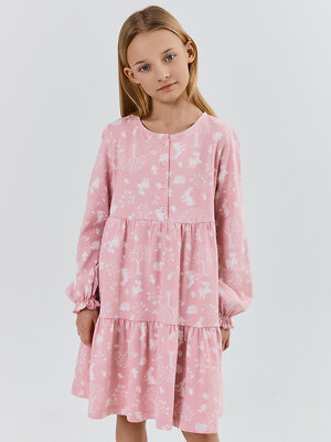 MARK FORMELLE Платье 581823 157985 лесные животные на п.розовом