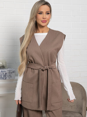 LT Collection Жилет 582033 Б15145-16М темно-бежевый