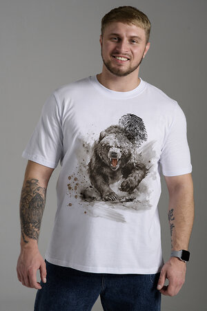 Натали Футболка 582318 8593 белый+медведь