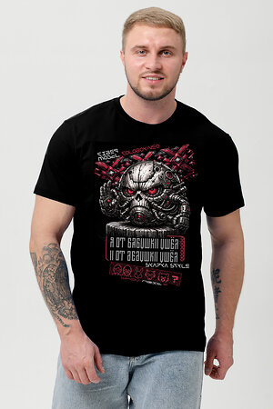 Натали Футболка 582323 8592 черный+кибер колобок