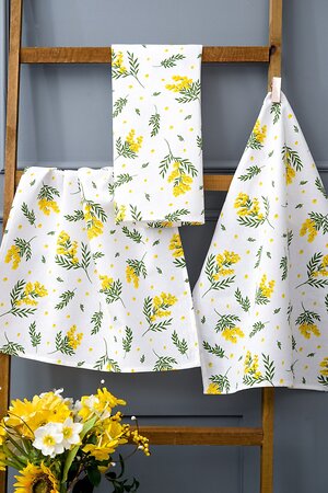 Натали Полотенце 582564 Мимоза набор кухонных полотенец белый