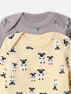 MARK FORMELLE Боди детское 582593 13018-2 барашки на абрикосовом +звездочки на сером