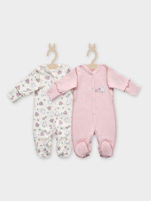 MARK FORMELLE Комбинезон 583207 14005-1-2 котики с цветами на молочном +розовый