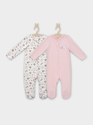 MARK FORMELLE Комбинезон 583208 14005-2 котики с цветами на молочном +розовый