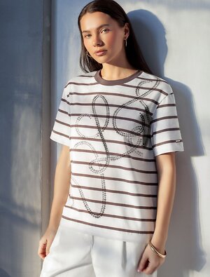 VILATTE Футболка 583412 D49.145 белый-кофе_vilatte