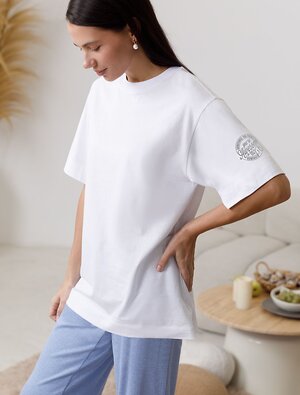 VILATTE Футболка 583443 D49.157 белый_awesome