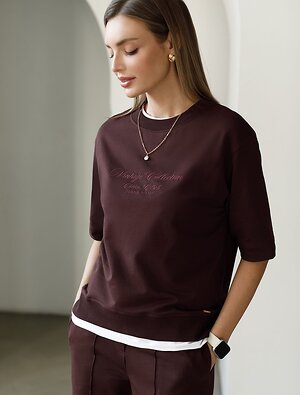 VILATTE Футболка 583508 D49.169 коричневый_vintage