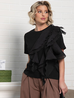 LT Collection Блуза 583550 Б15078-5М черный