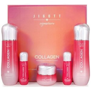 Jigott Набор увлажняющих средств для лица: тонер, эмульсия, крем / Signature Collagen Essential Skin Care 3 Set. 583647 23131У 