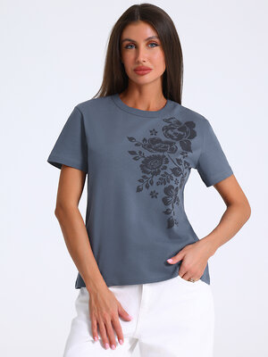 Апрель Футболка 583789 1ЖДФК2657001 темно-серый