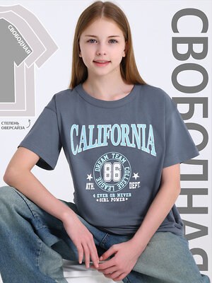 Апрель Футболка 583797 1ДДФК5027001 темно-серый