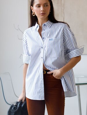 VILATTE Блузка 583948 D29.271 белый-синий