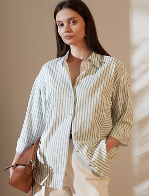 VILATTE Блузка 583964 D29.316 белый-фисташковый