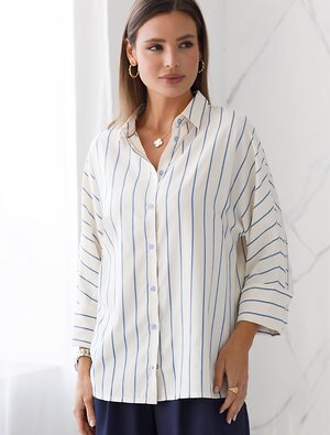 VILATTE Блузка 583968 D29.323 молочный-голубой