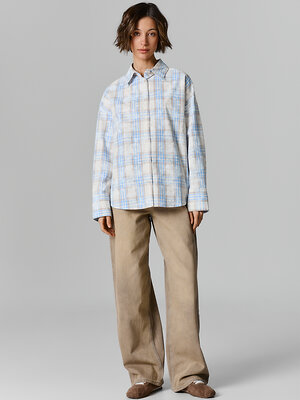 MARK FORMELLE Рубашка 584097 122836 бежево -голубая клетка