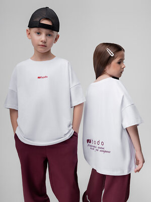 Bodo Футболка 584545 4-483MU белый (бордовый)