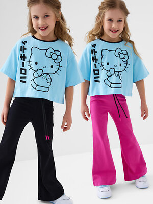 PLAYTODAY Брюки 585619 12622422 черный,розовый