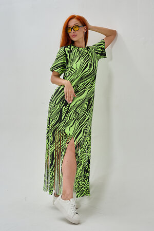 Натали Платье 585687 7480 неон салат+чёрный