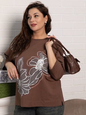 LT Collection Блуза 585733 Б15310-18М коричневый