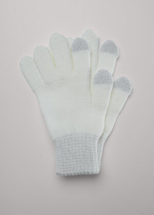 CLEVER Перчатки 585857 543478ак сенс молочный/люрекс серебро