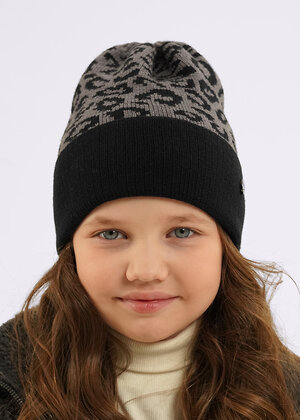 CLEVER Шапка 585871 564639вн чёрный/меланж серый