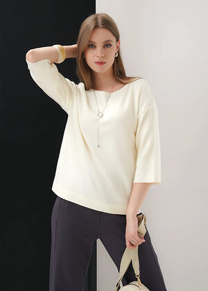 CLEVER Джемпер 585897 264642/198вн молочный