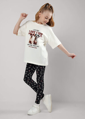 CLEVER Лосины 586154 903495гн чёрный/молочный