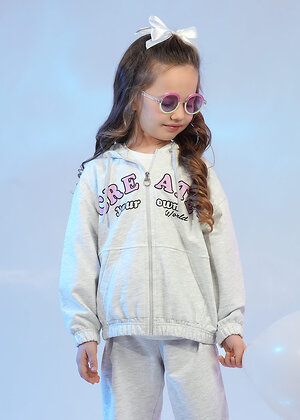 CLEVER Куртка 586208 867350/13ап_п меланж св.серый