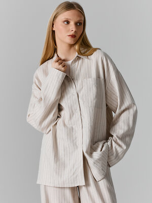 MARK FORMELLE Рубашка 586772 502985-1 полоска на бежевом