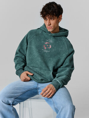 MARK FORMELLE Худи 586898 121825 ACID WASH травяной +печать