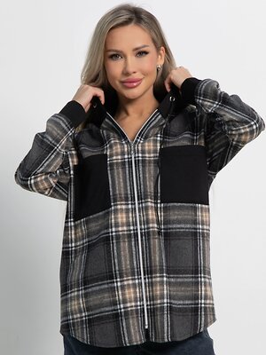 LT Collection Рубашка 587358 Б15125-50М черно-серый