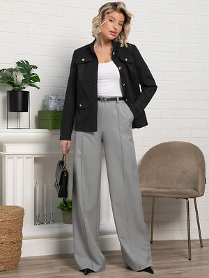 LT Collection Брюки 587366 Б15381-1М черный/серый