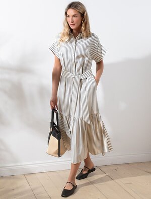 VILATTE Платье 587372 D22.264 молочный-синий