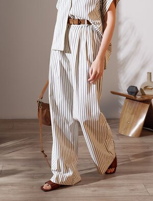 VILATTE Брюки 587374 D24.298 молочный-синий