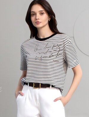 VILATTE Футболка 587405 D49.145 белый-черный_be different