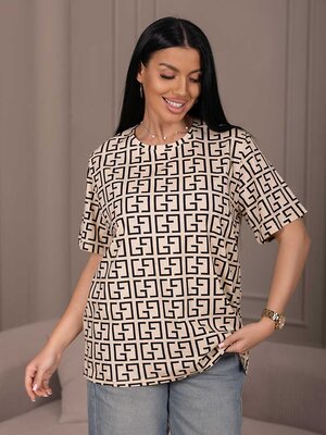 Текс-плюс Футболка 587529 00-00246538 Черный, бежевый